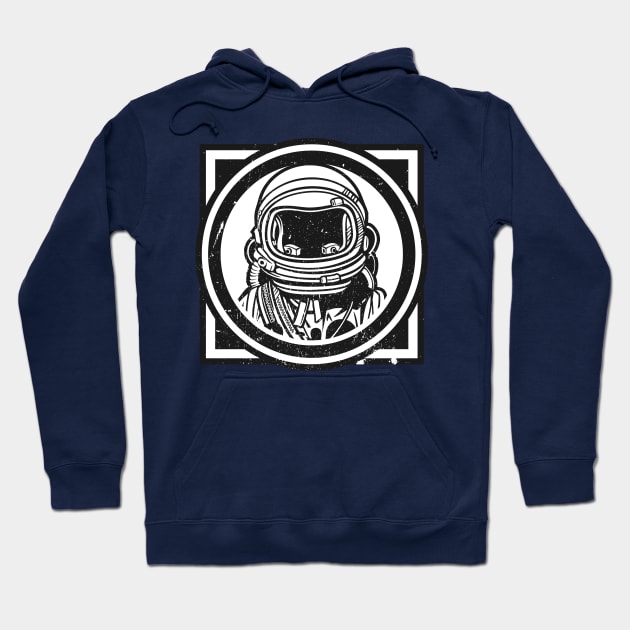 Cool Vintage Astronaut Hoodie by LineXpressions